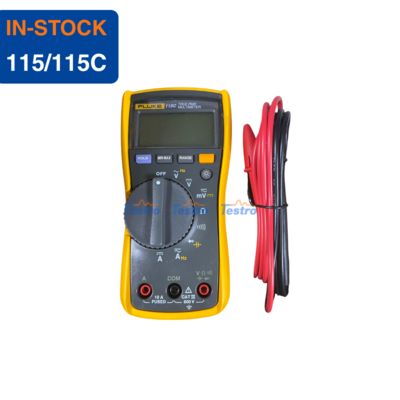 Fluke 115/115C True-RMS Digital Multimeter 600V 10A 6000 Count Backlit LCD CAT III 600V 9V Battery.