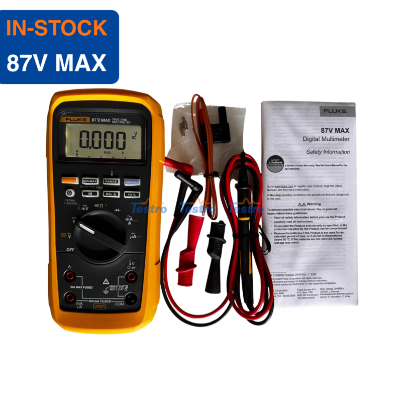 Industrial True-RMS Fluke 87V MAX Multimeter IP67 4 m Drop CAT IV 600 V ...