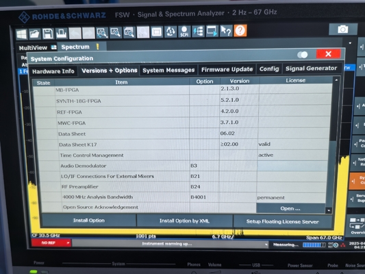 67 GHz Ultra Wideband Signal Spectrum Analyzer Rohde & Schwarz FSW67