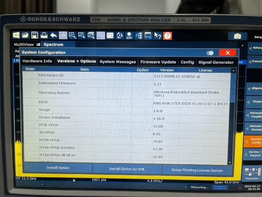 Rohde & Schwarz FSW43 Ultra Wideband Signal Spectrum Analyzer 43.5 GHz